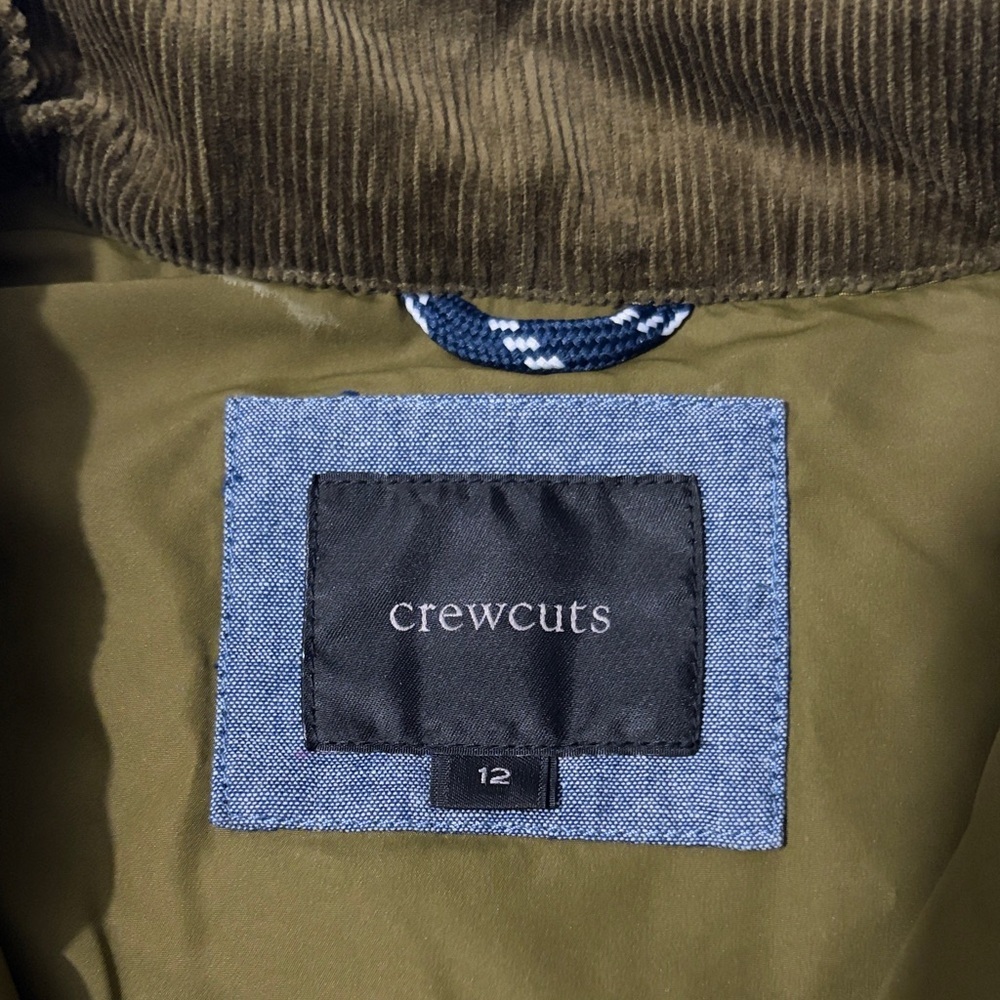 Crewcuts Olive Kids Quilted Barn Puffer Jacket Size 12 - Picture 7 of 10